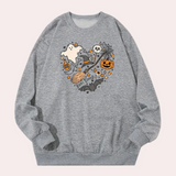 Emese – halloween-sweatshirt mit schickem vibes-motiv für damen – Grau