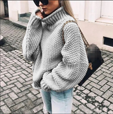 Dicker Brooke-Pullover für Damen – Grau
