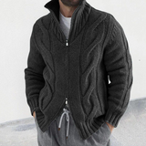 Hochwertige gestrickte herren-strickjacke – elegant und warm – Schwarz