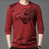 Bequemes herren-sweatshirt mit rundhalsausschnitt – Rot