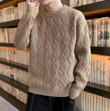 Kronid – trendiger und locker gestrickter herrenpullover – Braun