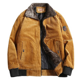 Brovade - stylische winter-cordjacke für herren – Braun