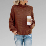 Klassischer strickpullover mit kragen – Braun