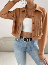 Maayke - böhmische kurze jacke für frauen – Khaki