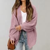 Leppa – lässig gestrickte damen-strickjacke – Rosa