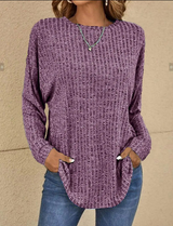 Audrey - lässiger pullover mit textur – Lilla
