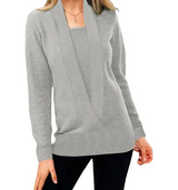 Aniek | einzigartiger strickpullover mit v-ausschnitt – Grau