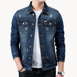 Bertrand - vintage gewaschene herrenjacke – Dunkelblau