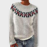 Simone winterlicher damenstrickpullover - wärme und stil für die kalte jahreszeit – Grau