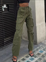 Maxi - modische lockere damenhosen – Grün