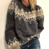 Yuzi - dick gestrickter damenpullover – Schwarz