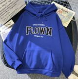 Gulja - stylischer kapuzenpullover mit aufdruck für damen – Blau