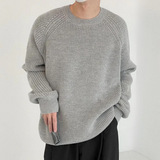 Audrick – bequemer strickpullover mit rundhalsausschnitt – Hellgrau