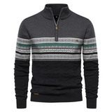 Ruzeva - hochwertiger pullover mit retromuster – Dunkelgrau