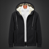 Warm gefütterter herren-hoodie mit reißverschluss – Schwarz