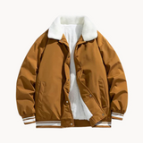 Kiril | robuste, warme winterjacke für herren mit sherpa-kragen – Karamell