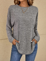 Audrey - lässiger pullover mit textur – Grau