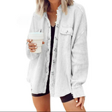 Trinity | cordjacke mit unregelmäßiger kapuze – Weiß