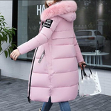Fuzede – langer damen-wintermantel – Rosa