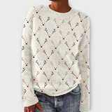 Simone winterlicher damenstrickpullover - wärme und stil für die kalte jahreszeit – Weiß