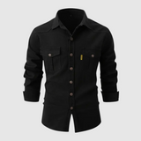 Laurens - trendy blouse voor heren – Schwarz