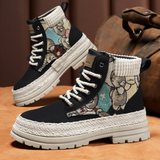 Aggelos – coole und stylische hohe stiefel für herren – Schwarz