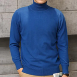 Deep Knife - eleganterer rollkragenpullover für herren - klassischerer rippenpullover – Blau