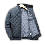 Wattierte herrenjacke mit fleecefutter – Grau