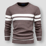 Kuscheliger gestreifter strickpullover für herren – Braun