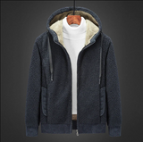 Warm gefütterter herren-hoodie mit reißverschluss – Grau