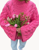 Kassie - kuscheliger grob gestrickter damenpullover – Rotrosa