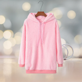 Ysabeau - fleece-pullover mit kapuze für frauen – Rosa