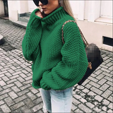 Dicker Brooke-Pullover für Damen – Grün