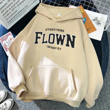 Gulja - stylischer bedruckter kapuzenpullover für damen – Beige