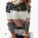Katrin - auffälliger damenpullover mit leopardenmuster – Grau