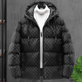 Ole – warm wattierte herrenjacke mit kapuze – Schwarz
