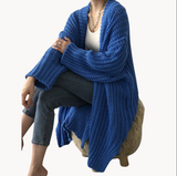 Zin | stilvolle lange damen-strickjacke – Blau