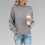 Klassischer strickpullover mit kragen – Grau