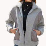 Gabriela | kuschelige, wattierte sherpa-damenjacke – Grau