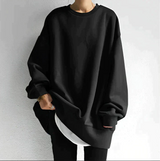 Oversized-pullover - weiter, langärmeliger damenpullover mit lockerer passform – Schwarz
