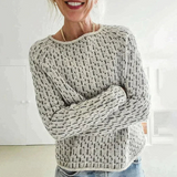 Hallie - eleganter grauer strickpullover – Grau