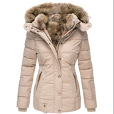 Novena - taillierter wintermantel – Beige
