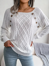 Ursa - sexy und modischer strickpullover für damen – Weiß