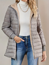 Sandra - stylischer damen-wintermantel – Grau