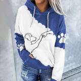 Cornelia | verspielter damen-hoodie mit hundeprint – Blau