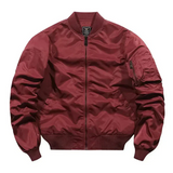 Timoteo | zeitlose klassische piloten-bomber-herrenjacke – Rotwein