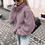 Leyna – rollkragenpullover – Violett