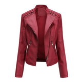 Marie – stylische Lederjacke – Rot