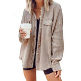 Trinity | cordjacke mit unregelmäßiger kapuze – Helles Khaki