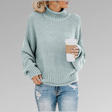 Klassischer strickpullover mit kragen – Hellblau
